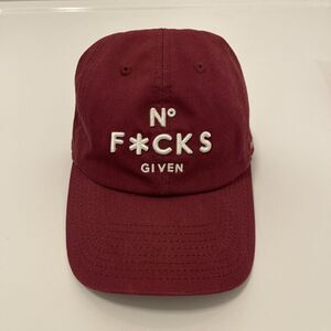 Field Grade No F*cks Given Embroidered Logo Burgundy Adult Adjustable Size Hat